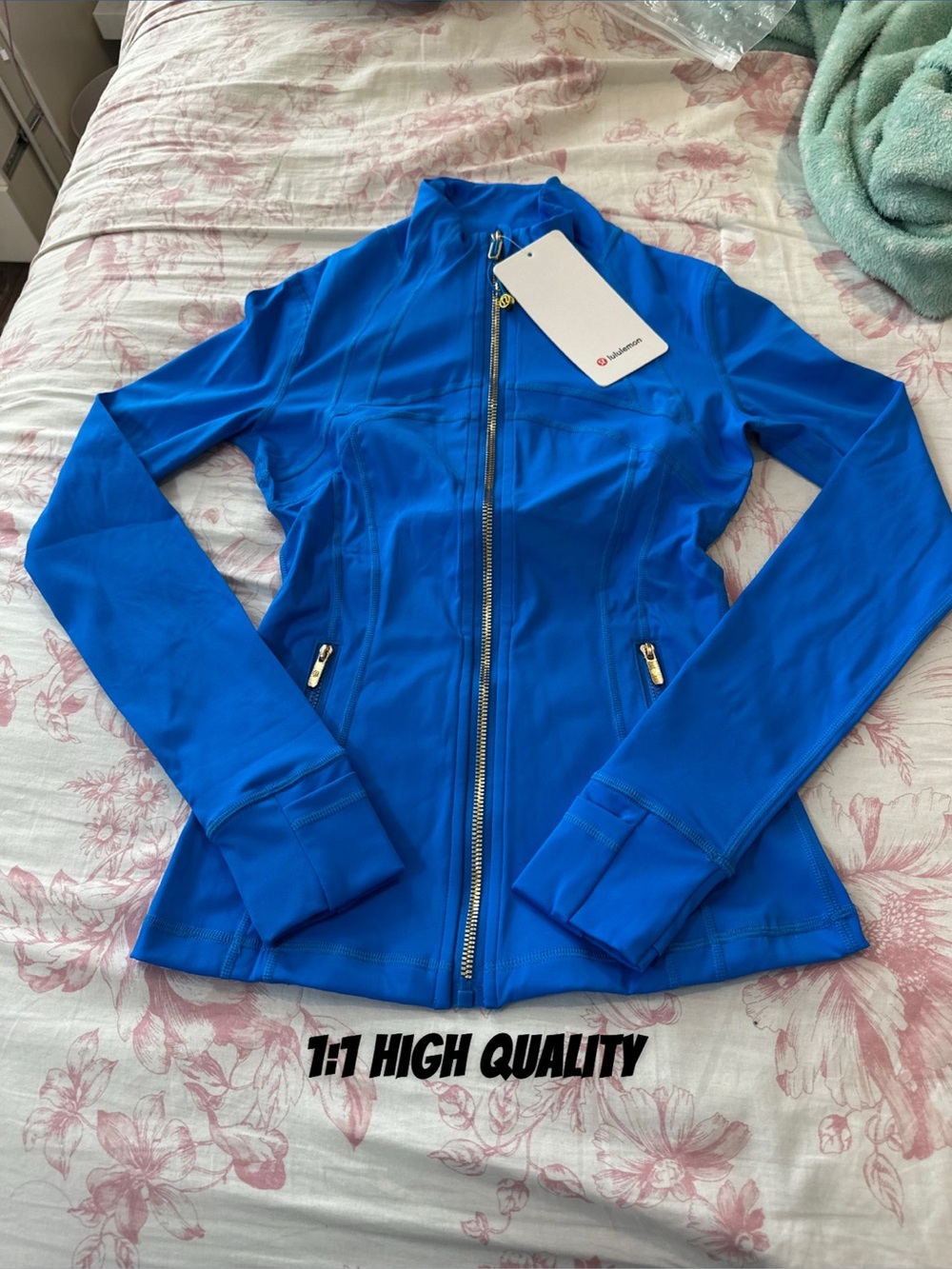 lululemon athletica Cobalt Blue Full-Zip Bomber Jacket